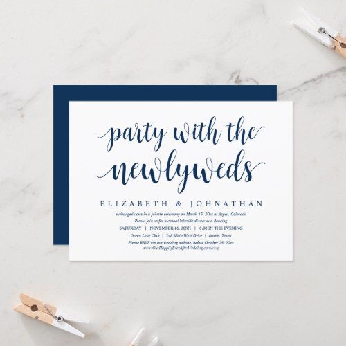 Wedding Elopement Happily Ever After Celebration  Invitation