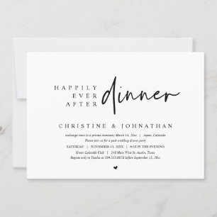 Wedding Elopement, Happily Ever After Dinner Party Invitation