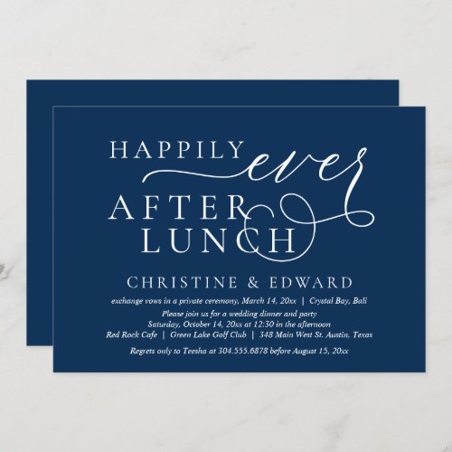 Wedding Elopement Happily Ever After Lunch Invitation