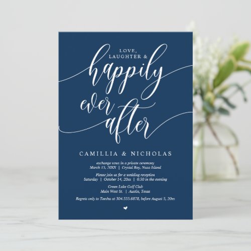 Wedding Elopement Happily Ever After Party Invita Invitation