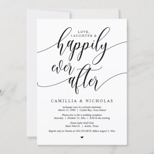 Wedding Elopement Happily Ever After Party Invitation