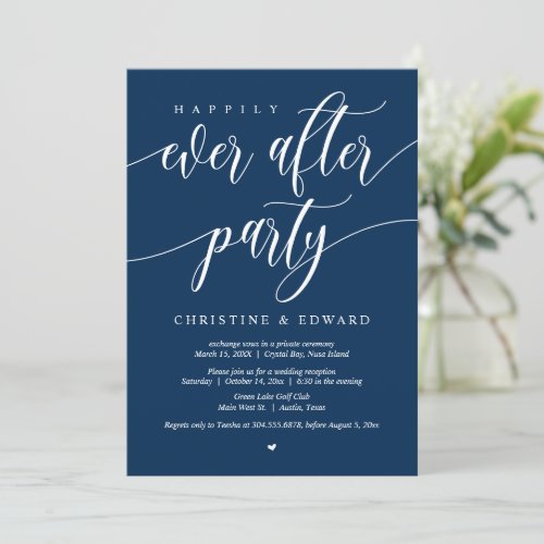 Wedding Elopement Happily Ever After Party Invitation