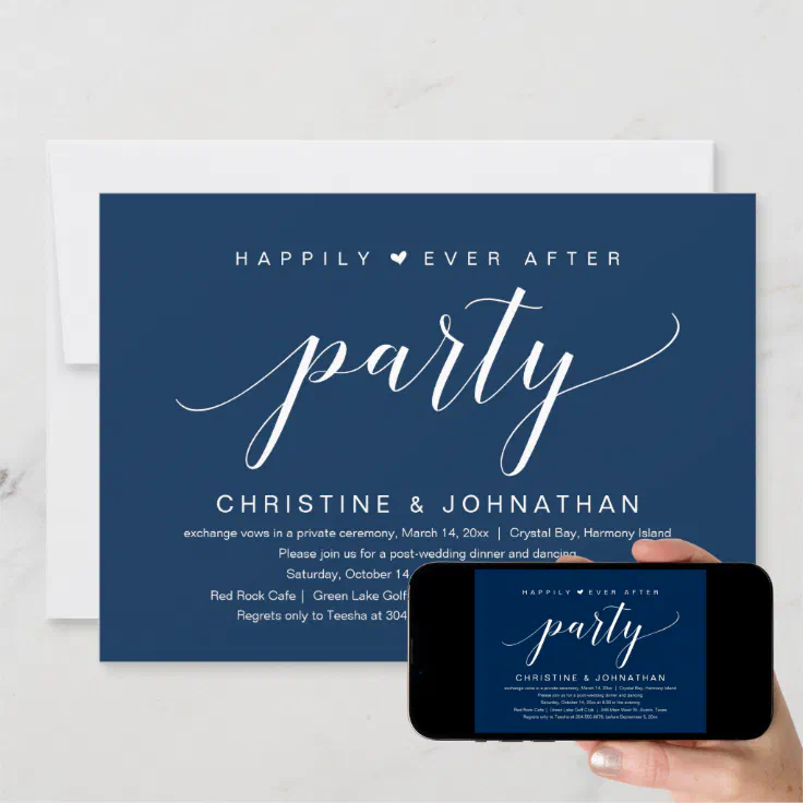 Wedding Elopement Happily Ever After Party Invitation Zazzle 1968