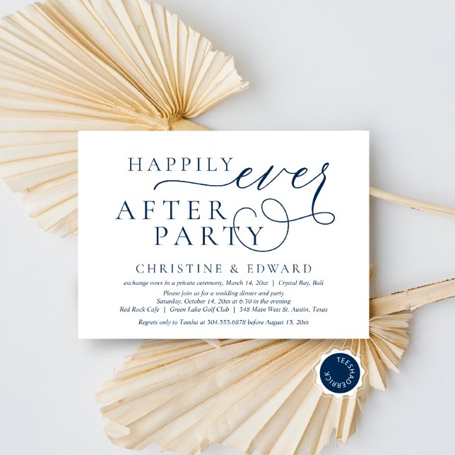 Wedding Elopement, Happily Ever After Party Invitation