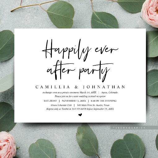 Wedding Elopement Happily Ever After Party Invitation Zazzle 2691