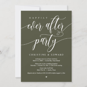 Wedding Elopement, Happily Ever After Party, Olive Invitation