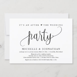 Wedding Elopement, It's An After The wedding Party Invitation