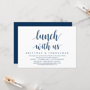 Wedding Elopement, Lunch With Us, Newlyweds Invitation