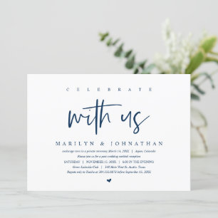 Wedding Elopement, Modern, Celebrate with us party Invitation