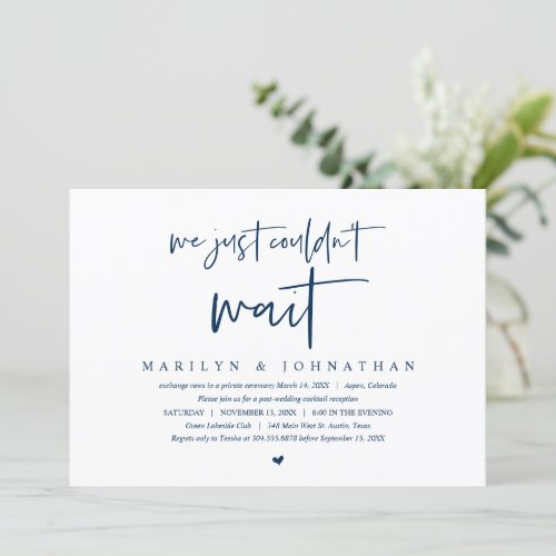 Wedding Elopement Modern minimalist  Invitation