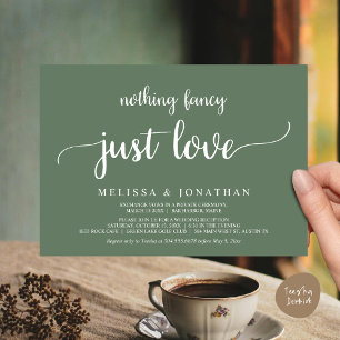 Wedding Elopement, Nothing Fancy Just Love Dinner Invitation