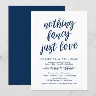 Wedding Elopement, Nothing Fancy, Just Love Invita Invitation