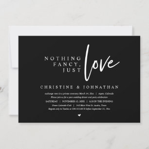 Wedding Elopement, Nothing Fancy, Just Love Invitation