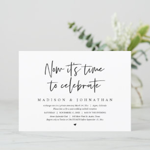 Wedding Elopement, Now It is time to Celebrate Invitation