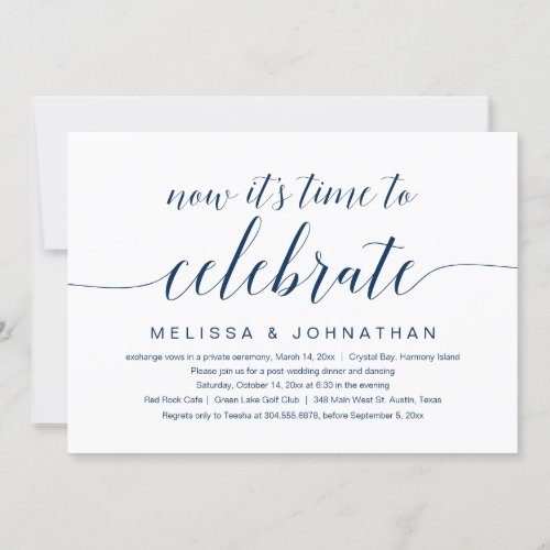 Wedding Elopement Now its time to celebrate Invi Invitation