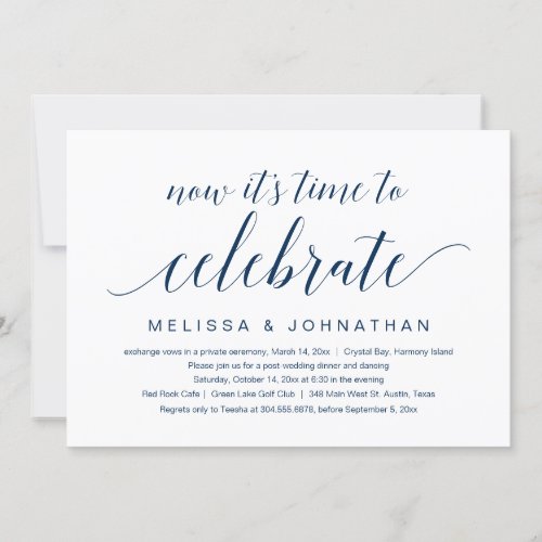 Wedding Elopement Now its time to celebrate Invi Invitation