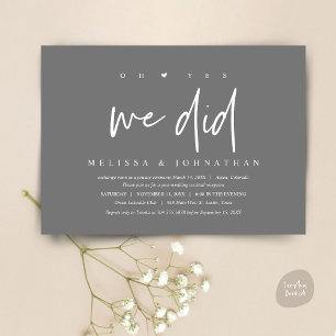 Wedding Elopement, oh yes we did Invitation