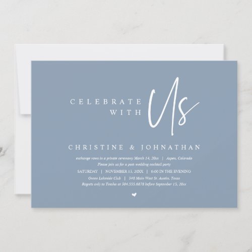 Wedding Elopement Party Celebrate with us Invitation