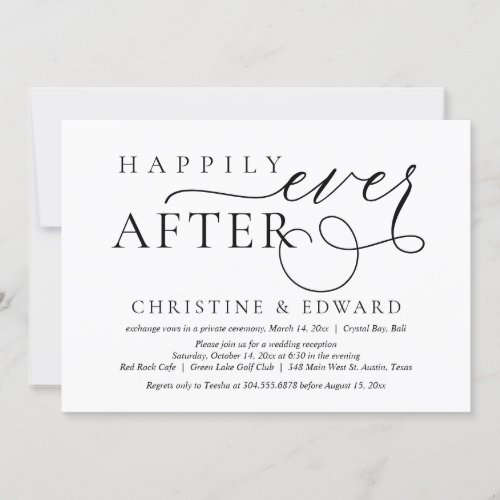 Wedding Elopement Party Happily Ever After Invita Invitation