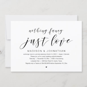 Wedding Elopement Party, Nothing Fancy just love Invitation