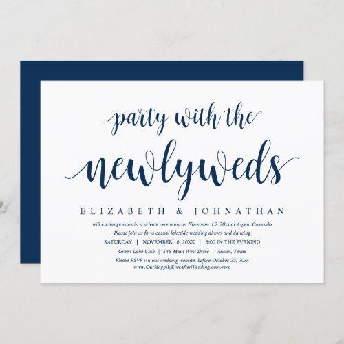 Wedding Elopement Party with the Newlyweds Invita Invitation