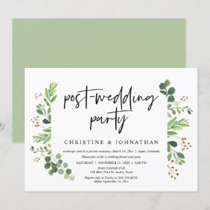 Wedding Elopement, Post-wedding party Invitation