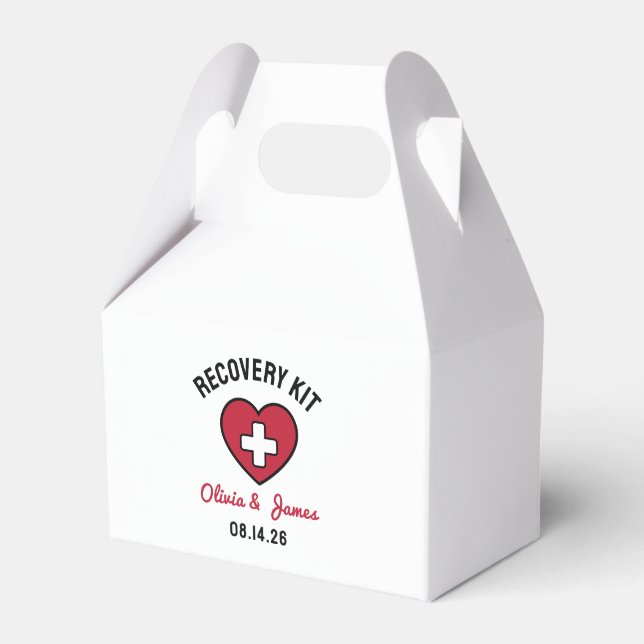 Wedding Emergency Survival Hangover Recovery Kit Favor Boxes (Front Side)