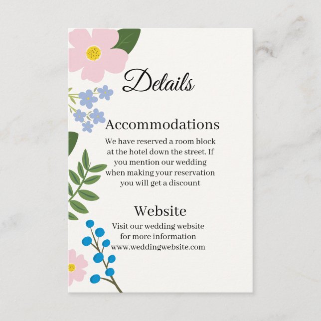 Wedding Enclose Card Pink Flower (Front)