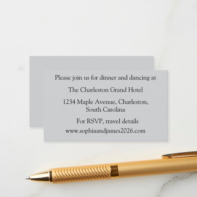 Wedding Enclosure Card (Front/Back In Situ)