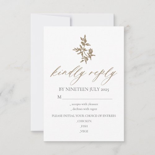 Wedding Enclosure Card RSVP Please Reply Olives