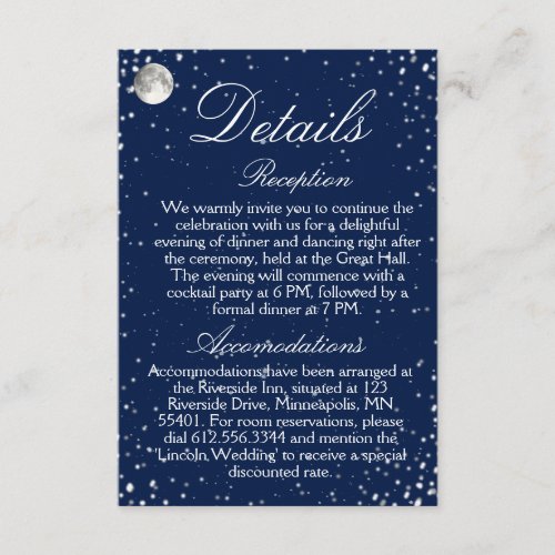 Wedding Enclosure Card  Starry Night