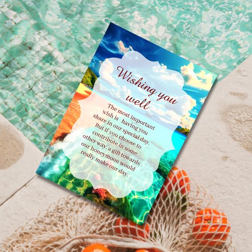 Wedding Enclosure Tropicial Beach Card Insert