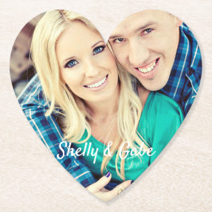 Wedding Engaged Couple Custom Personalized Paper Coaster