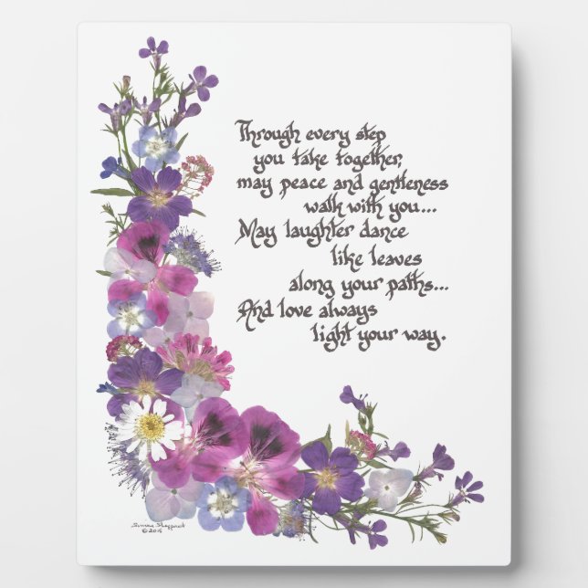 Wedding, engagement, anniversary gifts plaque (Front)