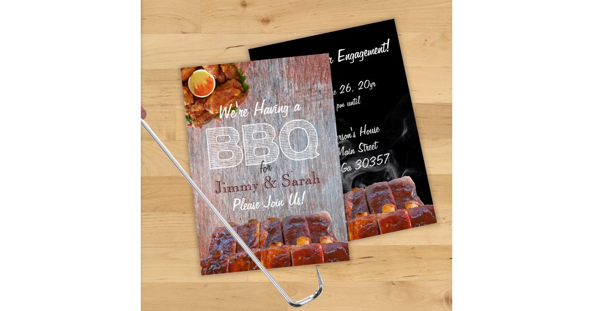 Wedding Engagement BBQ Party Invitation | Zazzle