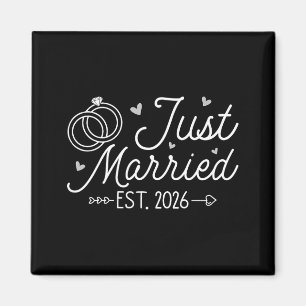 Wedding Engagement Bride Groom Just Married 2026 Magnet