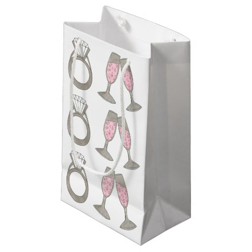 Wedding Engagement Bride Ring Champagne Gift Bag