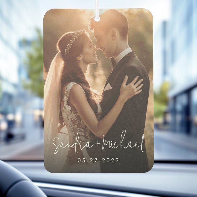 Wedding engagement couple names date photo air freshener (Wedding engagement couple names date photo air freshener)