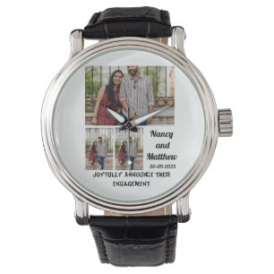 Wedding Engagement custom 3 Photo Collage Watch