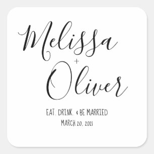 WEDDING,ENGAGEMENT,DECOR,PARTY FAVOR SQUARE STICKER