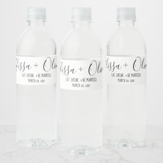 WEDDING,ENGAGEMENT,DECOR,PARTY FAVOR WATER BOTTLE LABEL (Bottles)
