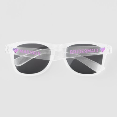 Wedding Engagement Diamond Chic Personalized Name Sunglasses