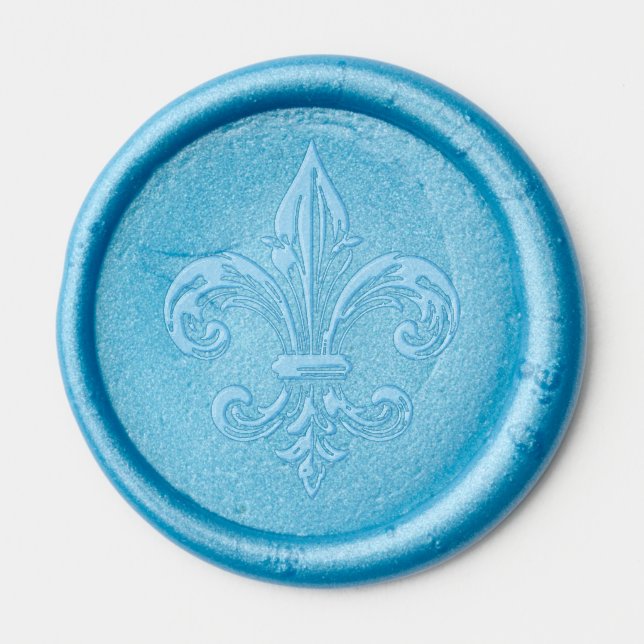 Wedding Engagement Fleur De List Wax Seal Stickers (Front)