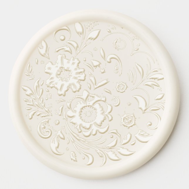 Wedding Engagement Flower Frenzy Wax Seal Stickers (Front)