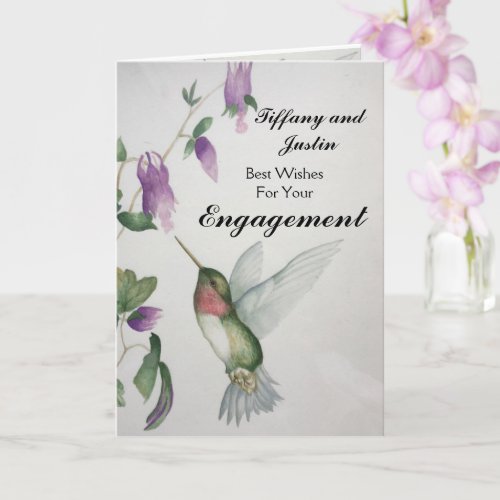 Wedding Engagement Happy Hummingbird Card