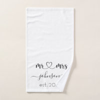 Plaid Mr. and Mrs. Custom Hand Towels