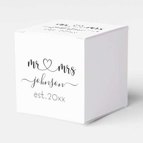 Wedding Engagement Heart Mr Mrs Personalized Name  Favor Boxes