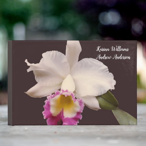 Wedding Engagement Orchid Guest Book