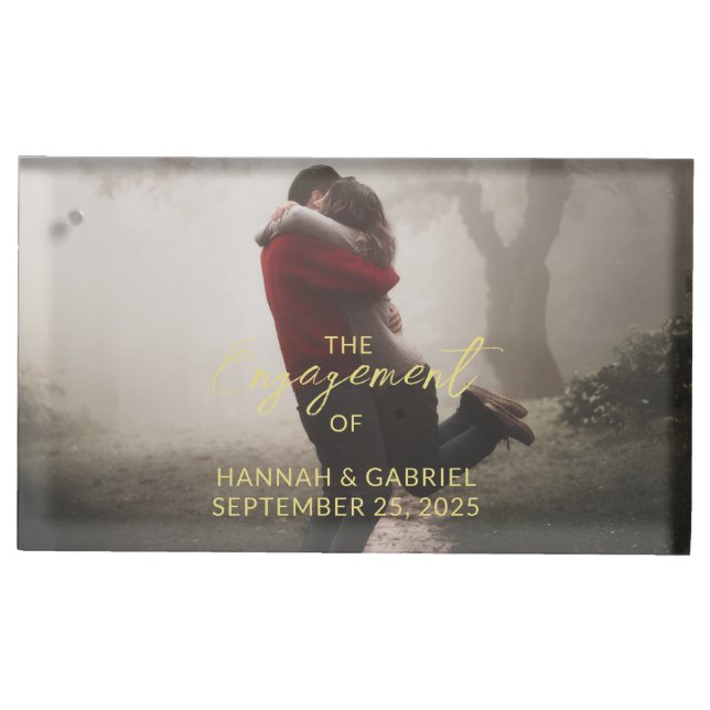 Wedding Engagement Party Add Photo Place Card Holder (Front)