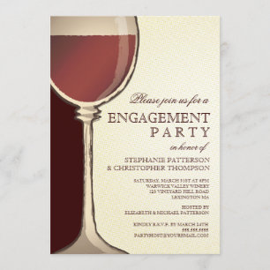 Wedding Engagement Party Aged Wine Themed Invitation